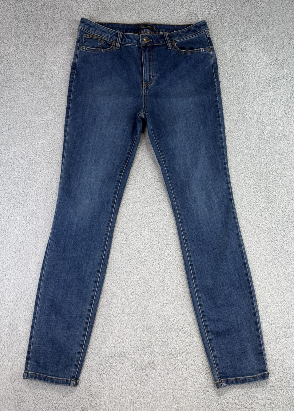 PrAna Jeans Women's 32x31 Blue Medium Wash Slim Skinny Mid Rise Stretch Denim